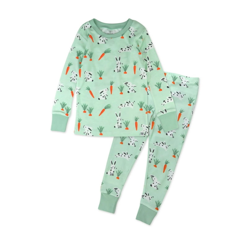 PLAID GREEN ONE-PIECE PYJAMA WITH CARROTS IN ORGANIC COTTON, BABY PLAID GREEN ONE-PIECE PYJAMA WITH CARROTS IN ORGANIC COTTON, BABY