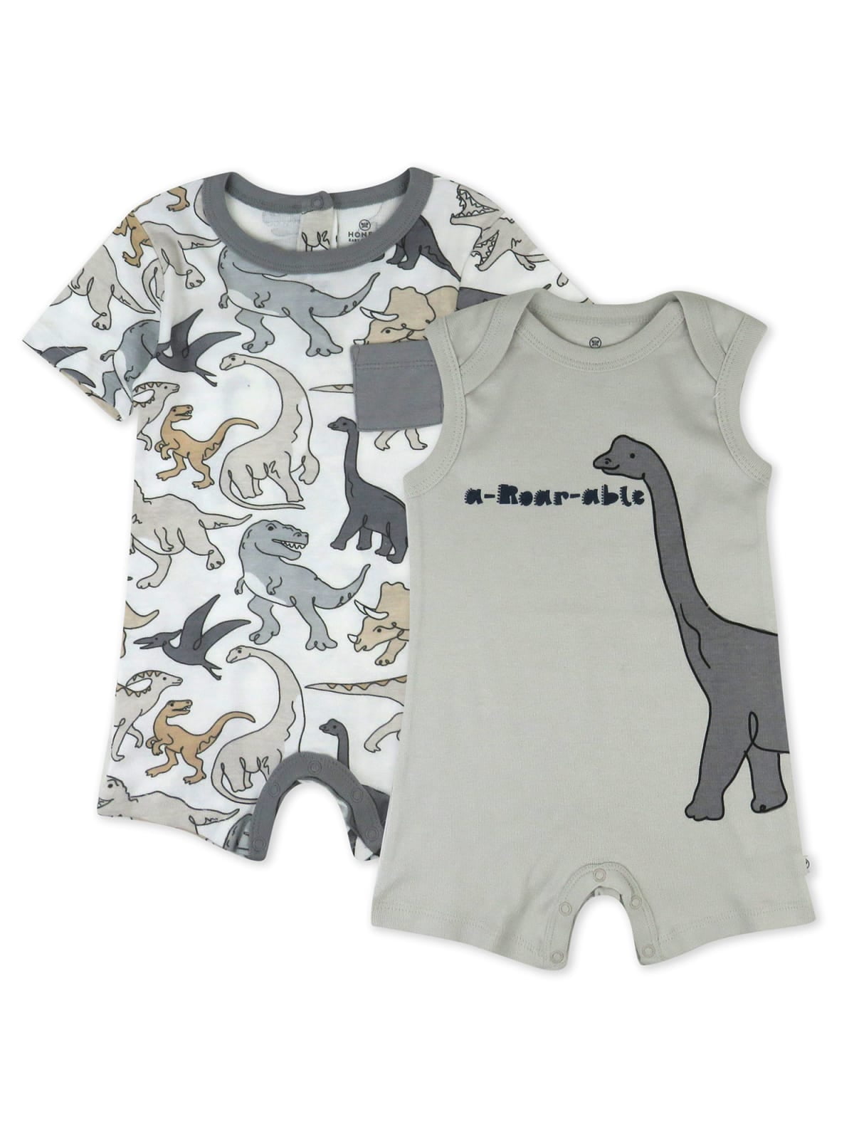 Honest Baby Clothing Organic Cotton Boy/Girl Bubble Romper and Bodysuit Set, Newborn to 24M