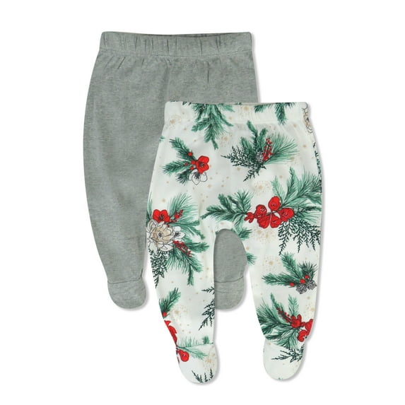 Honest Baby Clothing Organic Cotton Boy/Girl Footed Harem Pants, 2-Pack, Newborn-9 Months