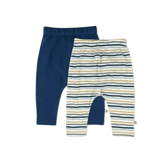 Honest Baby Clothing Organic Cotton Boy/Girl Footless Harem Pants, Newborn to 24m, 2-Pack