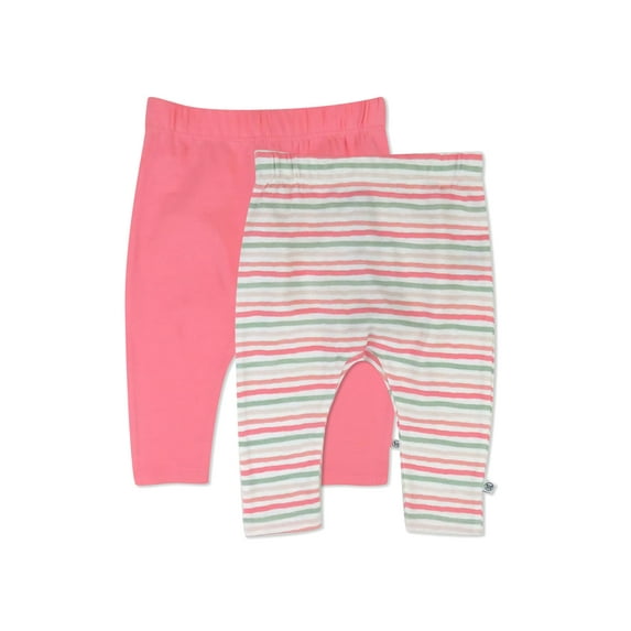 Honest Baby Clothing Organic Cotton Boy/Girl Footless Harem Pants, Newborn to 24m, 2-Pack