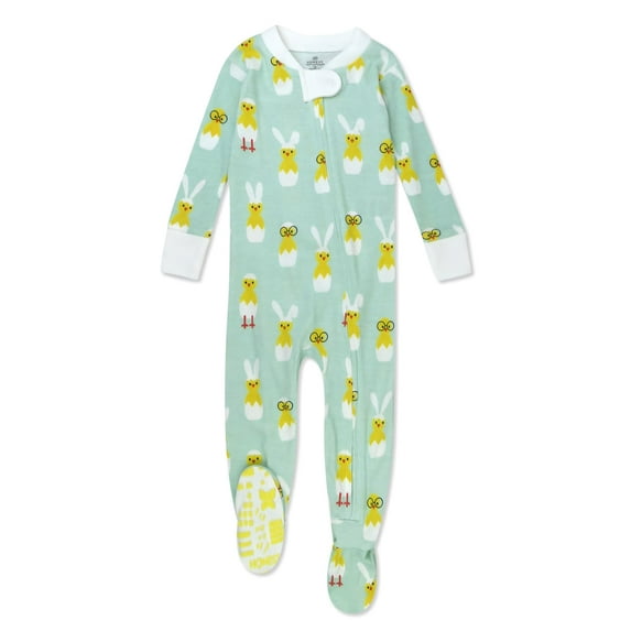 Honest Baby Clothing Organic Cotton Boy/Girl Long Sleeve Snug-Fit Footed Pajamas (12 - 24 Months)