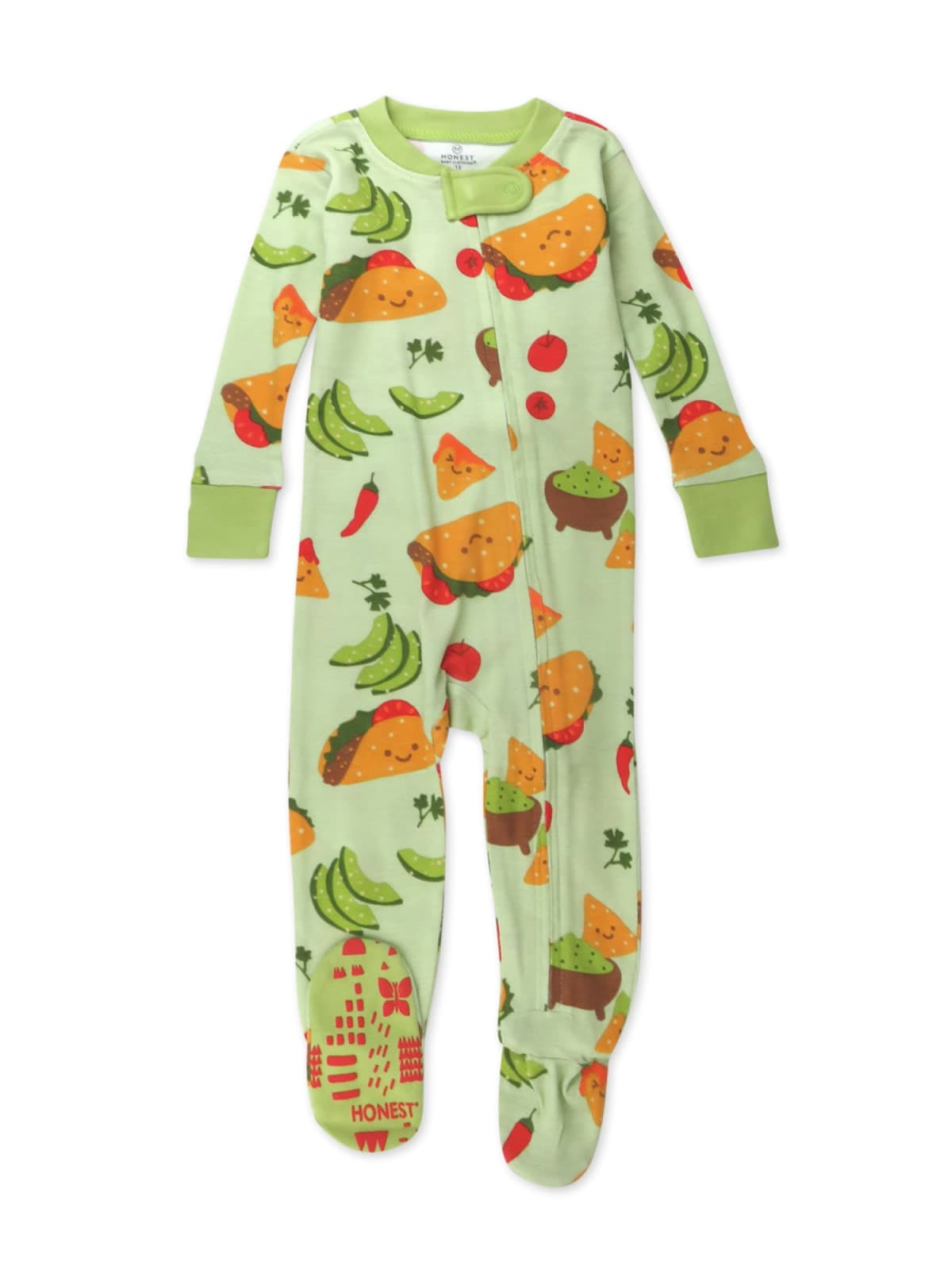 Honest Baby Clothing Organic Cotton Boy/Girl Long Sleeve Snug-Fit Footed Pajamas (12 - 24 Months)