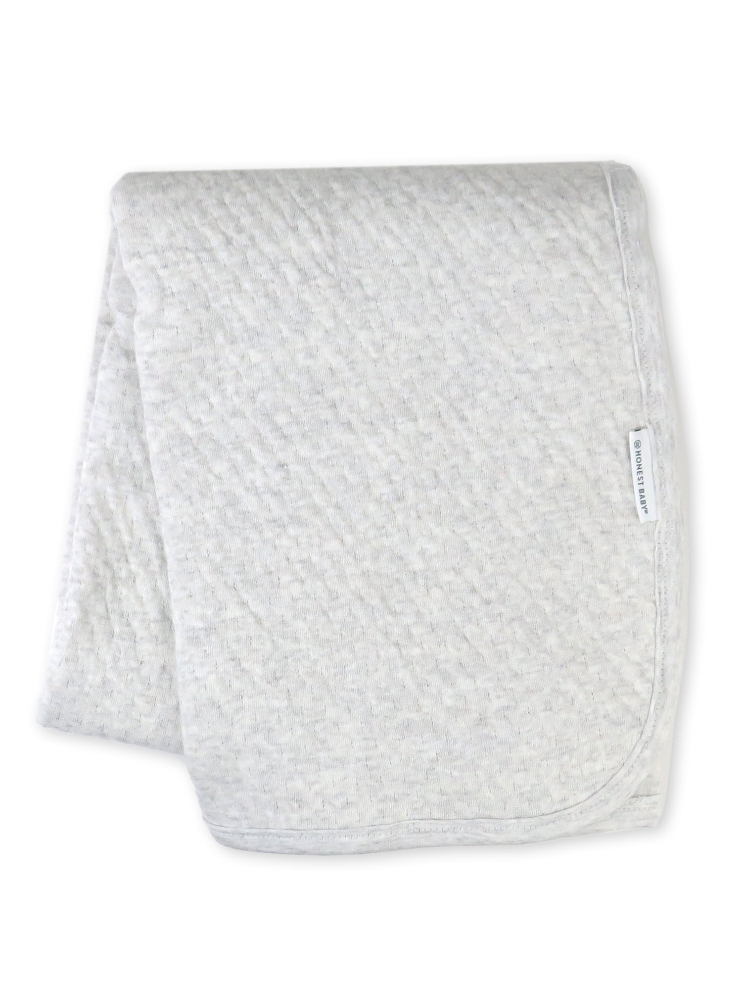 Light Gray Organic Cotton Reversible Baby Receiving Blanket