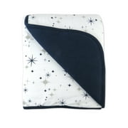 Honest Baby Clothing Organic Cotton Boy/Girl Reversible Hand-Quilted Blanket, Navy