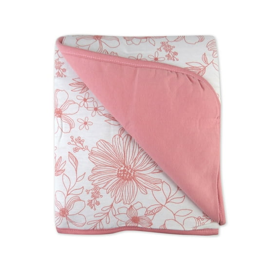 Honest Baby Clothing Organic Cotton Boy/Girl Reversible Hand-Quilted Blanket, Pink