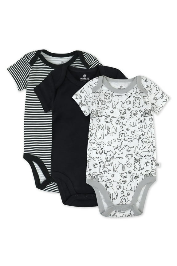 Organic Cotton Boy/Girl Short Sleeve Bodysuit Set, Newborn to 24M