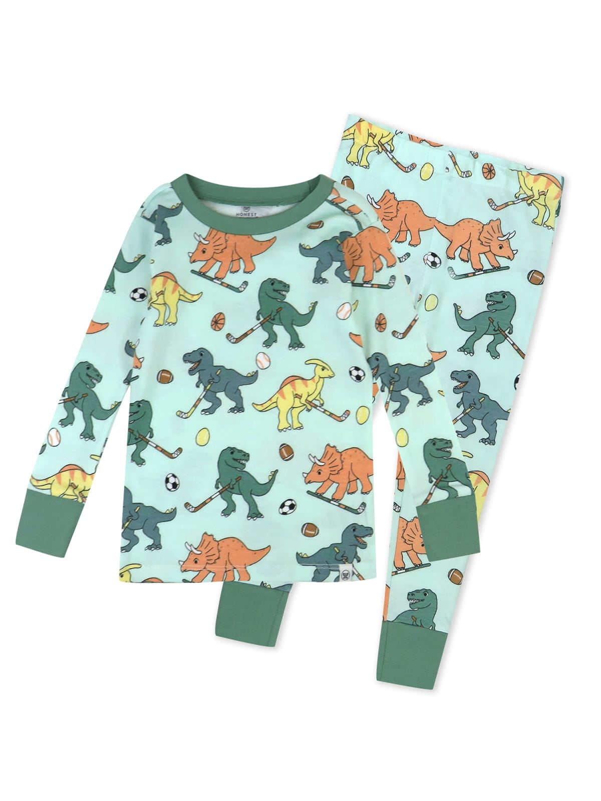 Honest Baby Clothing Organic Cotton Boy or Girl 2-Piece Long Sleeve Pajama Set, 12 Months to 7 Years