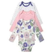 Honest Baby Clothing Organic Cotton Boy or Girl Long Sleeve Bodysuit Set, Newborn to 24 Months