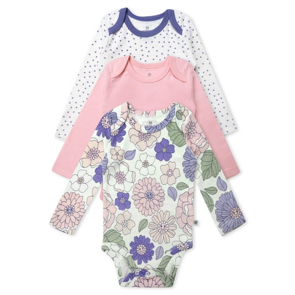 Honest Baby Clothing Organic Cotton Boy or Girl Long Sleeve Bodysuit Set, Newborn to 24 Months