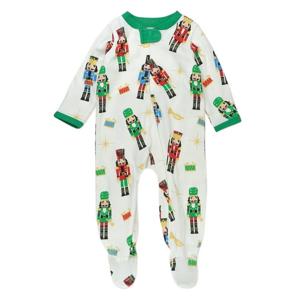 Honest Baby Clothing Organic Cotton Boy or Girl Long Sleeve Christmas Sleep N Play, Newborn to 9 Months