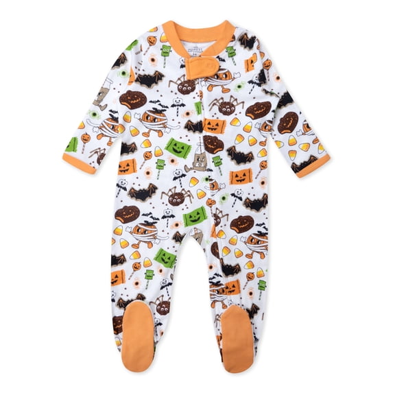 Honest Baby Clothing Organic Cotton Boy or Girl Long Sleeve Halloween Sleep N Play, Newborn to 9 Months