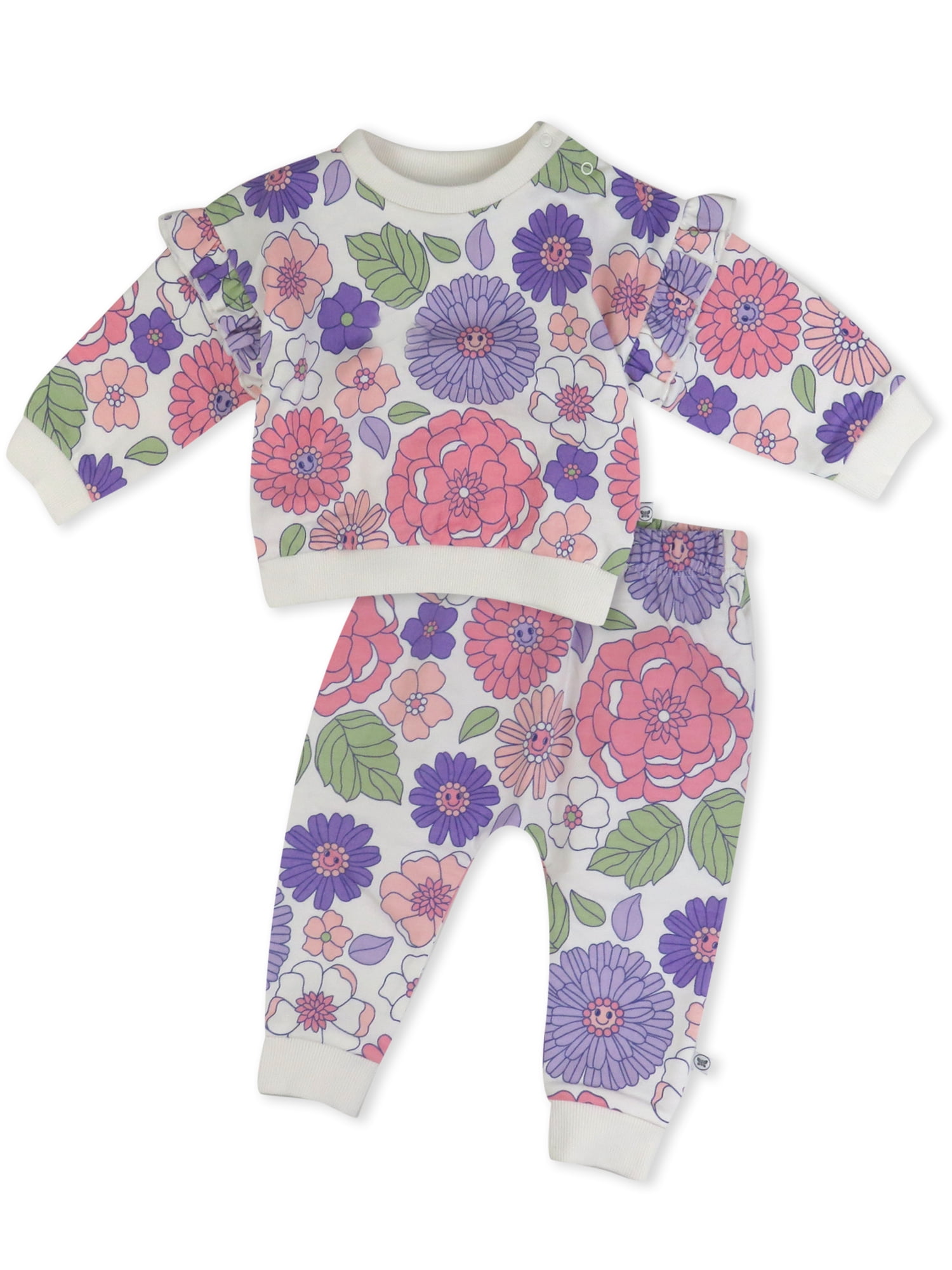 Honest Baby Clothing Organic Cotton Boy or Girl Long Sleeve Pop Over and Sweatpant Set, Newborn to 24 Months
