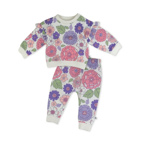 Honest Baby Clothing Organic Cotton Boy or Girl Long Sleeve Pop Over and Sweatpant Set, Newborn to 24 Months