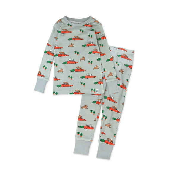 Honest Baby Clothing Organic Cotton Easter Toddler Boy/Girl 2-Piece Long Sleeve Pajama Set, Sizes 2T - 5T