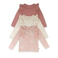 thumbnail image 1 of Honest Baby Clothing Organic Cotton Girl Long-Sleeve Ruffle Shirts, 3M to 24M, 3-Pack, 1 of 4
