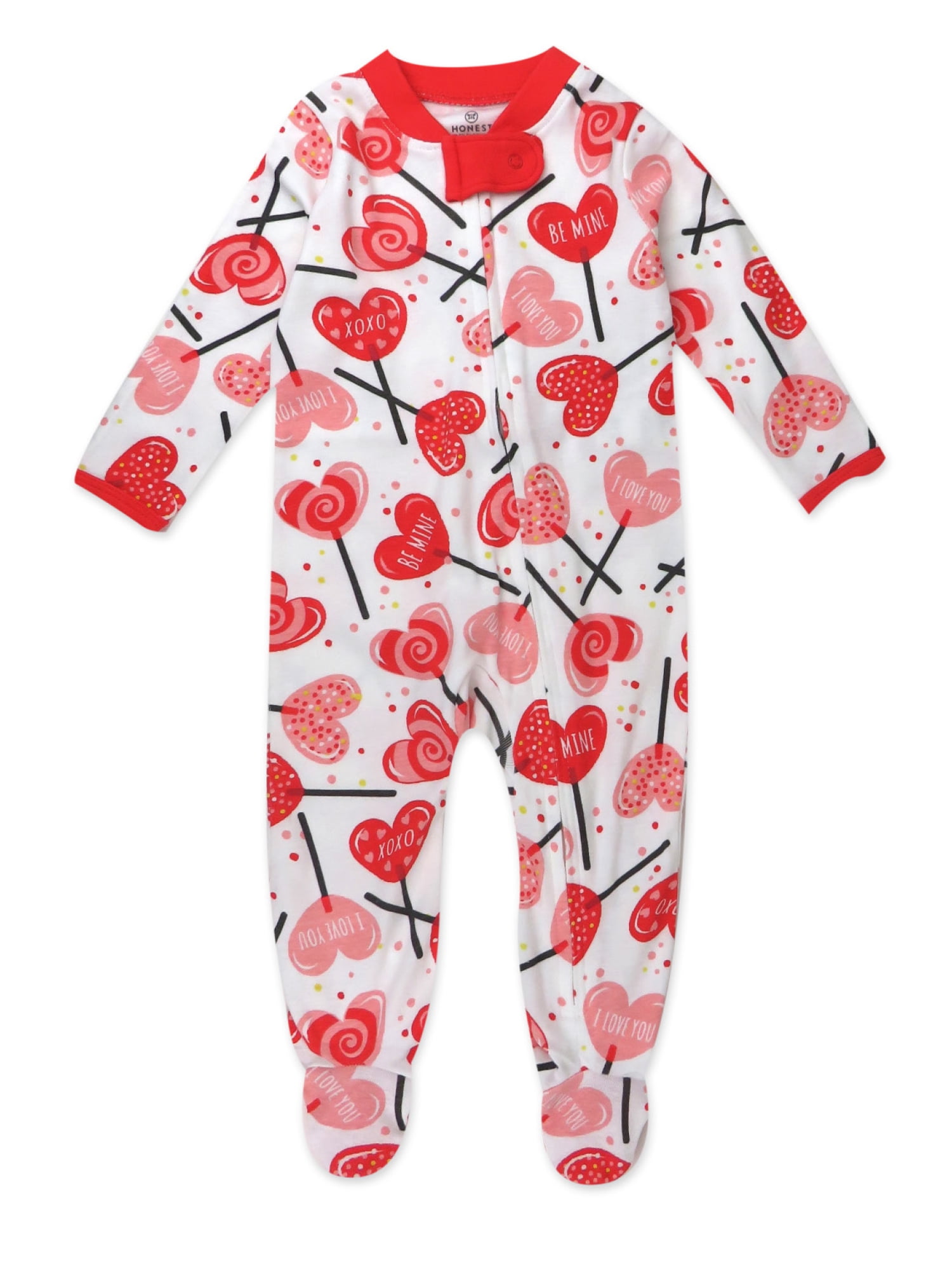 Honest Baby Clothing Organic Cotton Valentines Day Baby Boy/Girl Sleep N Play, Sizes Newborn-9 Months