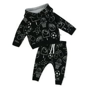 Honest Baby Cothing Organic Cotton Boy or Girl 2 Piece Pop Over Hoodie and Sweatpant Set, Newborn to 24 Months