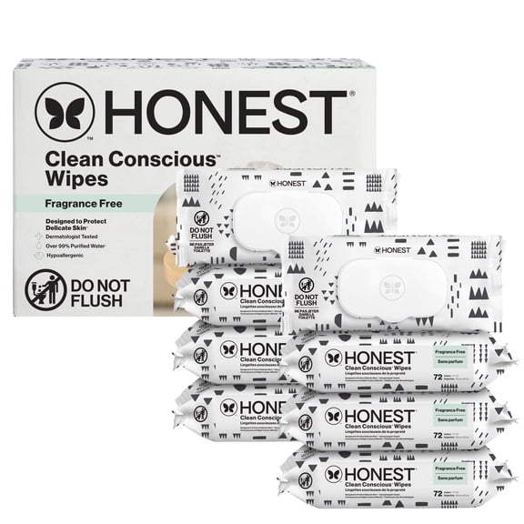 The Honest Company Clean Conscious Wipes, Pattern Play, 576 Count