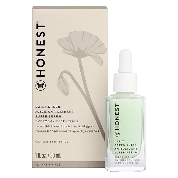 Honest Beauty Daily Green Juice Antioxidant Super Serum | Vegan + Cruelty Free | 1 fl oz