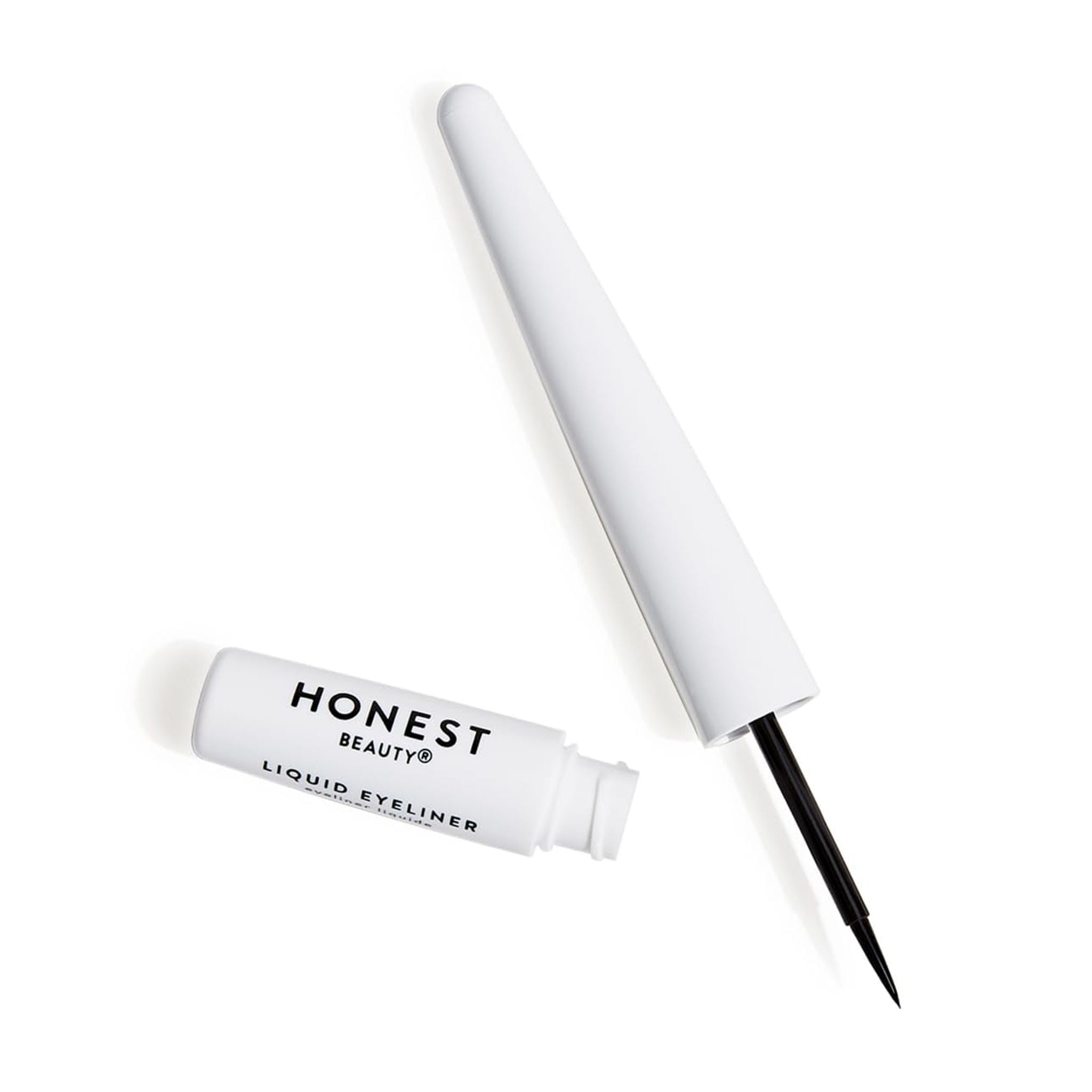 Honest Beauty Longlasting Vegan Liquid Eyeliner | Smudge + Flake Proof, Precise Application | Hypoallergenic, Plant-Derived, EWG Verified + Cruelty Free | Black, 0.58 fl oz YU4