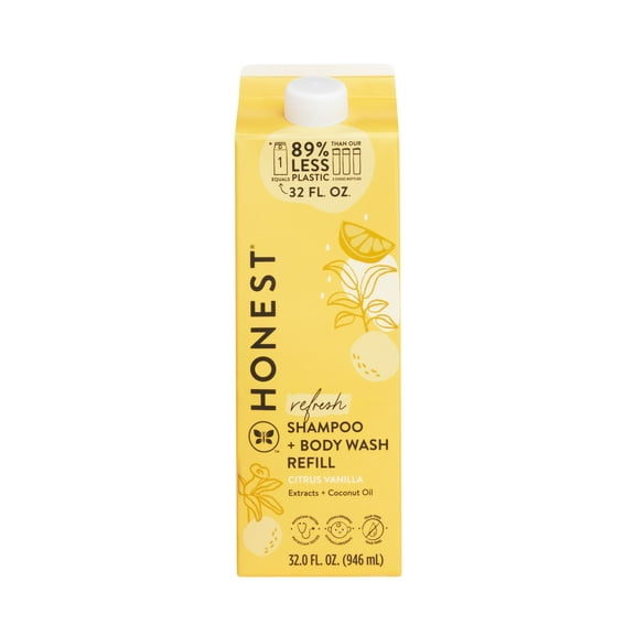 The Honest Company 2 in 1 Cleansing Shampoo and Body Wash Refill Carton Citrus Vanilla Refresh 32 fl oz