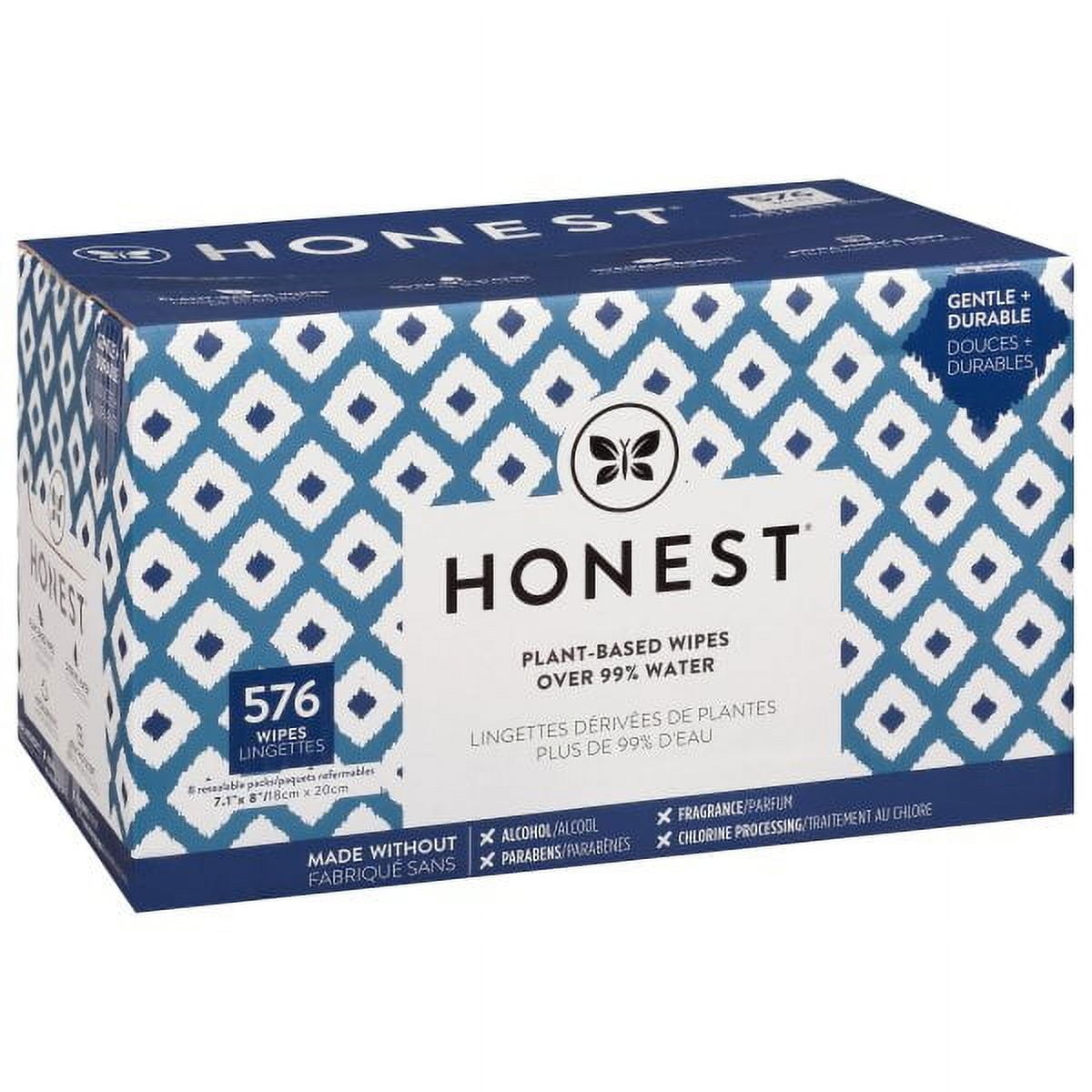The Honest Company Clean Conscious Unscented Wipes | Over 99% Water, Compostable, Plant-Based, Baby Wipes | Hypoallergenic for Sensitive Skin, EWG Verified | Balance Blues, 576 Count