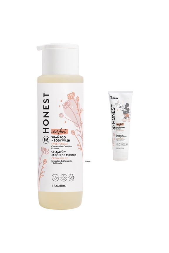 Disney Mickey Mouse Sweet Cream Baby Shampoo + Body Wash & Face + Body Lotion Bundle