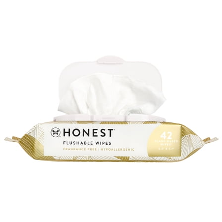 The Honest Company Flushable Wipes, 42 Count, Gilded Wings