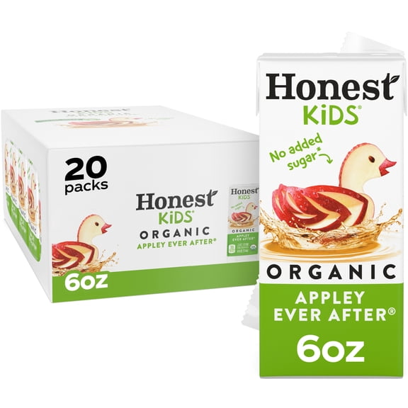Honest Kids Appley Ever After Organic Juice Drink Cartons, 6 fl oz, 20 Pack