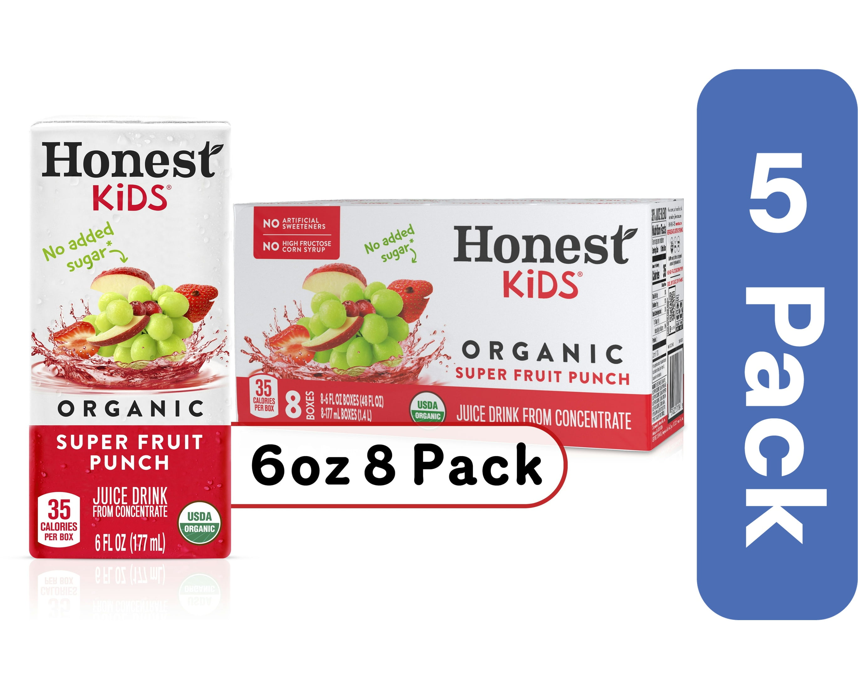 Honest Kids Fruit Punch Juice 8-Pack 48 fl oz (Pack Of 5)