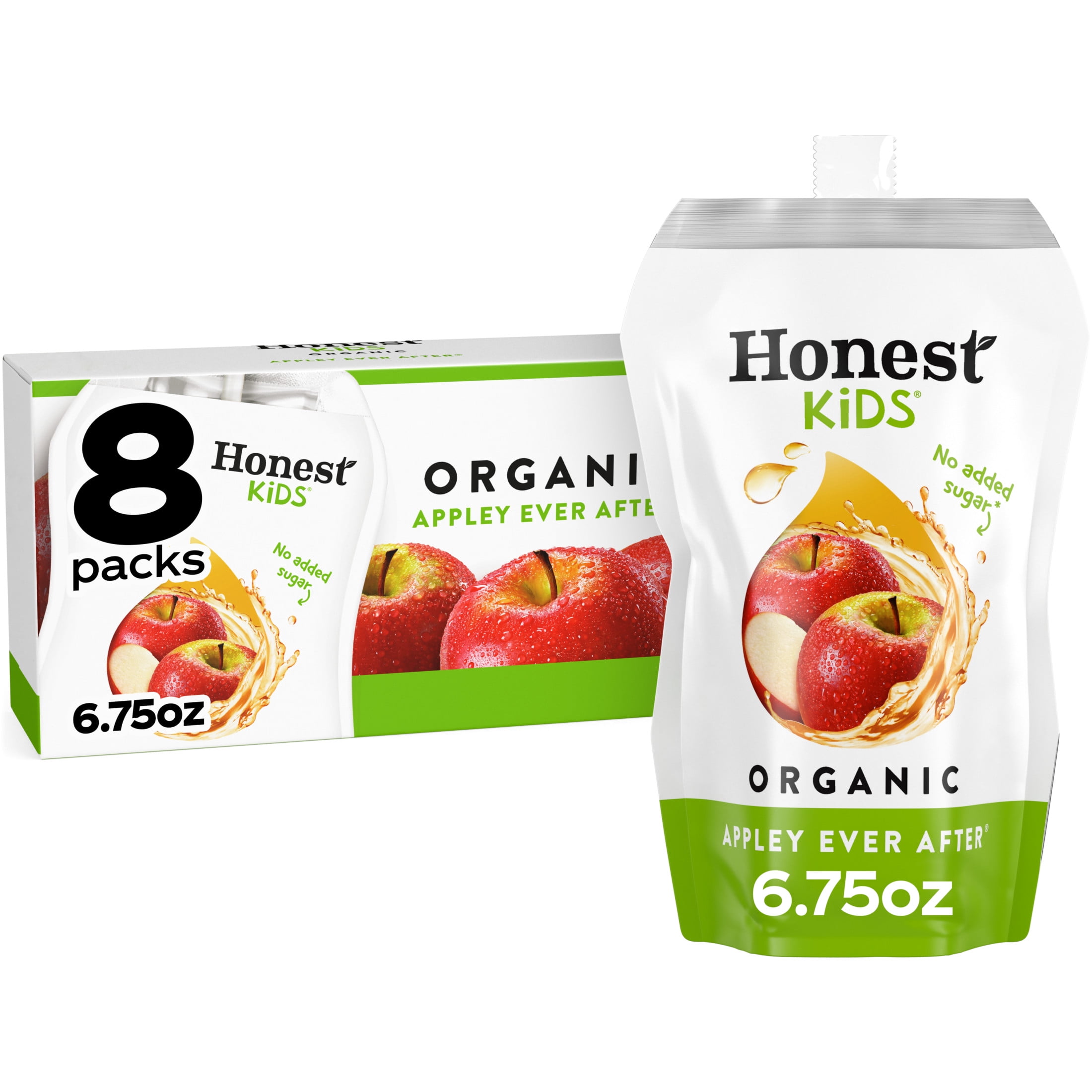 Honest Kids Organic Appley Ever After Fruit Juice, 6.75 fl oz, 8 Pouches