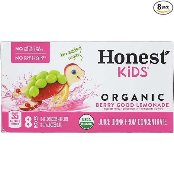 Honest Kids Organic Berry Good Lemonade, 8 boxes, 6 fz ea