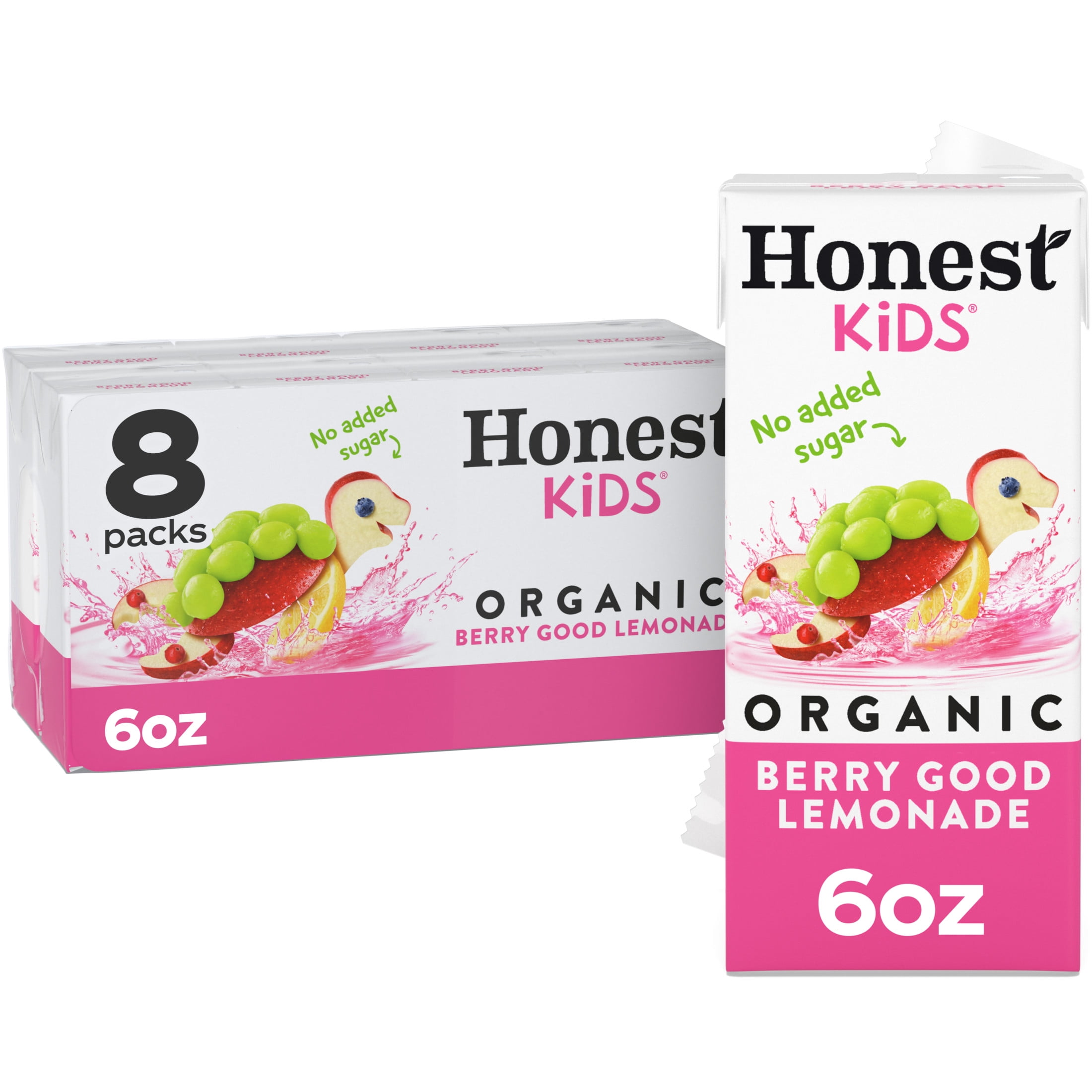 Honest Kids Organic Berry Good Lemonade Fruit Juice, 6 fl oz, 8 Juice Boxes