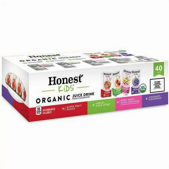 Honest Kids Organic Fruit Juice Drink Boxes Variety Pack (6oz / 40pk)