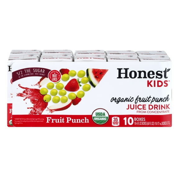 Honest Kids Organic Fruit Punch Juice Drink, 6 Fl. Oz., 10 Count