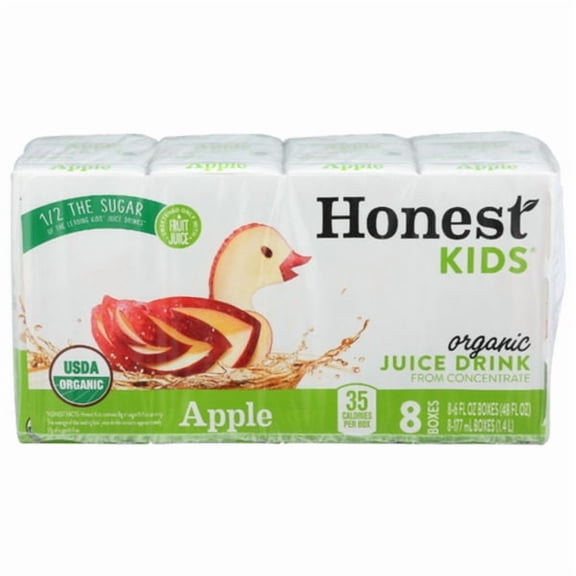 Honest Kids Organic Kids Apple Juice Boxes 8 Pack 6 fl oz (Pack Of 1)