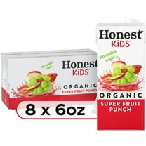 Honest Kids Organic Super Fruit Punch Juice, 6 fl oz, 8 Juice Boxes