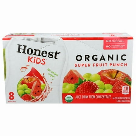 Honest Kids Super Fruit Punch Organic Juice Pouch 8 Pack 6.75 fl oz (Pack Of 1)