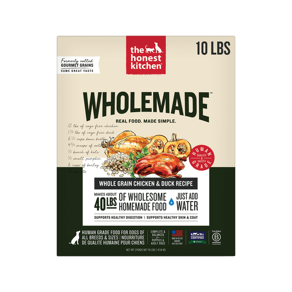 The Honest Kitchen Wholemade Whole Grain Chicken & Duck Dog Food, 10 lb Box