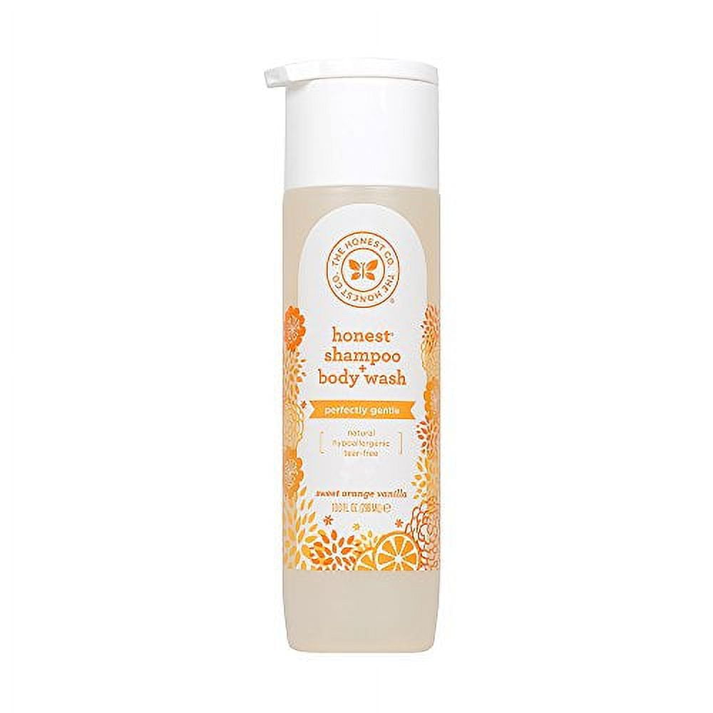 THE HONEST COMPANY Honest Perfectly Gentle Hypoallergenic Shampoo and Body Wash with Naturally Derived Botanicals, Sweet Orange Vanilla, 10 Fluid Ounce