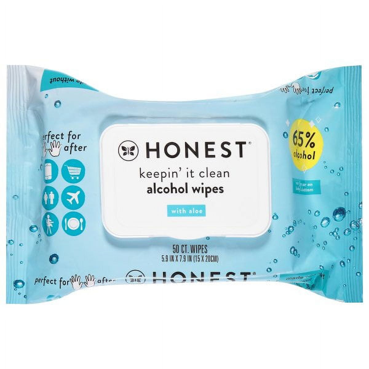 Honest Sanitizing Alcohol Wipes, 24 packages of 50 Count