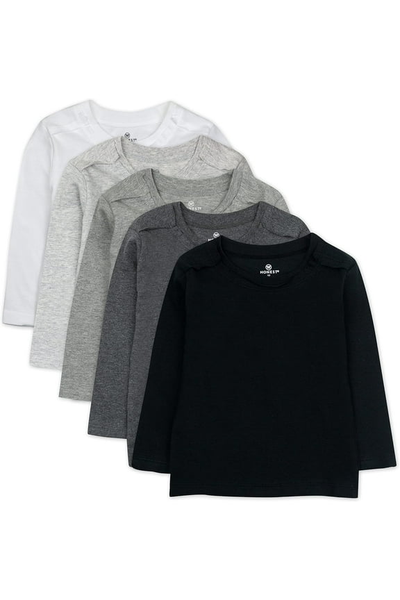 Baby Unisex Baby Multipack Long Sleeve T-Shirts Tee 100% Organic Cotton 24 Months 5-pack Gray Ombre