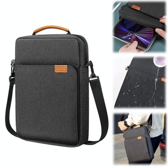 HonestMatter 13.3 Inch Laptop Shoulder Bag, Portable Tablet Case Storage, Business Messenger Handbag, Shockproof Padded Protection, Black
