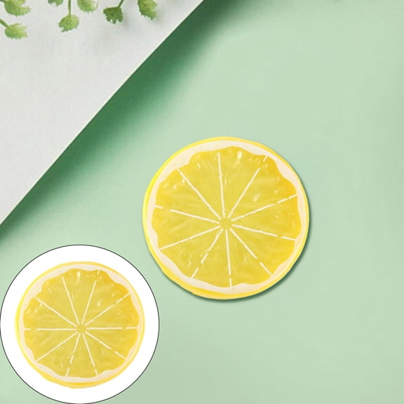 HonestMatter Artificial Lemon Slice, 2x2x0.3 in Plastic Fake Fruit, Lifelike Faux Lemons Decor for Vase Fillers, Party Table Decoration and Photography Prop, 1 Pcs