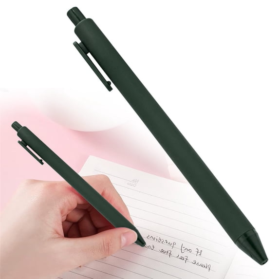 HonestMatter Black Ink Pens, Retractable Ballpoint Medium Point 1.0 mm Smooth Writing Pen, Lightweight Cute Office Supplies for Desk and Journaling, Dark Green, 1 Pack