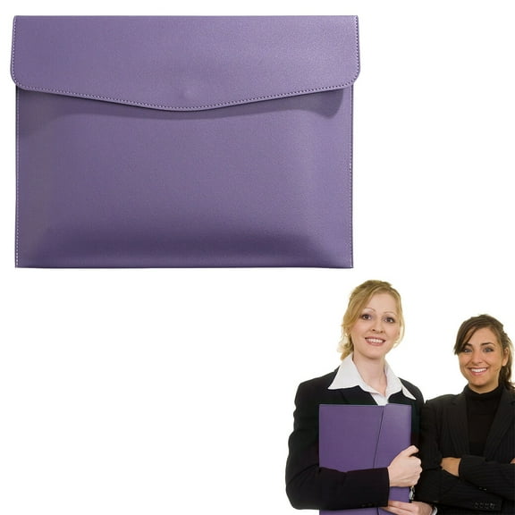 HonestMatter Business Document Organizer, Premium Office File Pouch, Leather Document File Folder, Travel Portfolio with Card Holders, Purple
