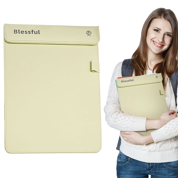 HonestMatter Clipboard with Storage, Leather Writing Board for Documents, Pen Holder Clipboard for Meetings and Interviews, Beige