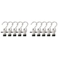 thumbnail image 1 of HonestMatter Clothes Hangers, Pants Hangers with Clips for Trousers, Hangers with Clips Stainless Steel 360 Swivel Hook for Skirts and Towels, 10 Pack, Black, 1 of 5