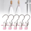 thumbnail image 1 of HonestMatter Clothes Hangers, Pants Hangers with Clips for Trousers, Hangers with Clips Stainless Steel 360 Swivel Hook for Skirts and Towels, 5 Pack, Pink, 1 of 7